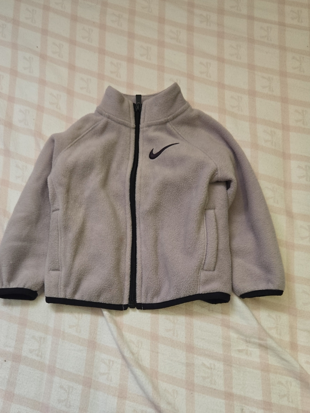 Nike Kids' Light Gray Fleece Jacket with Zip